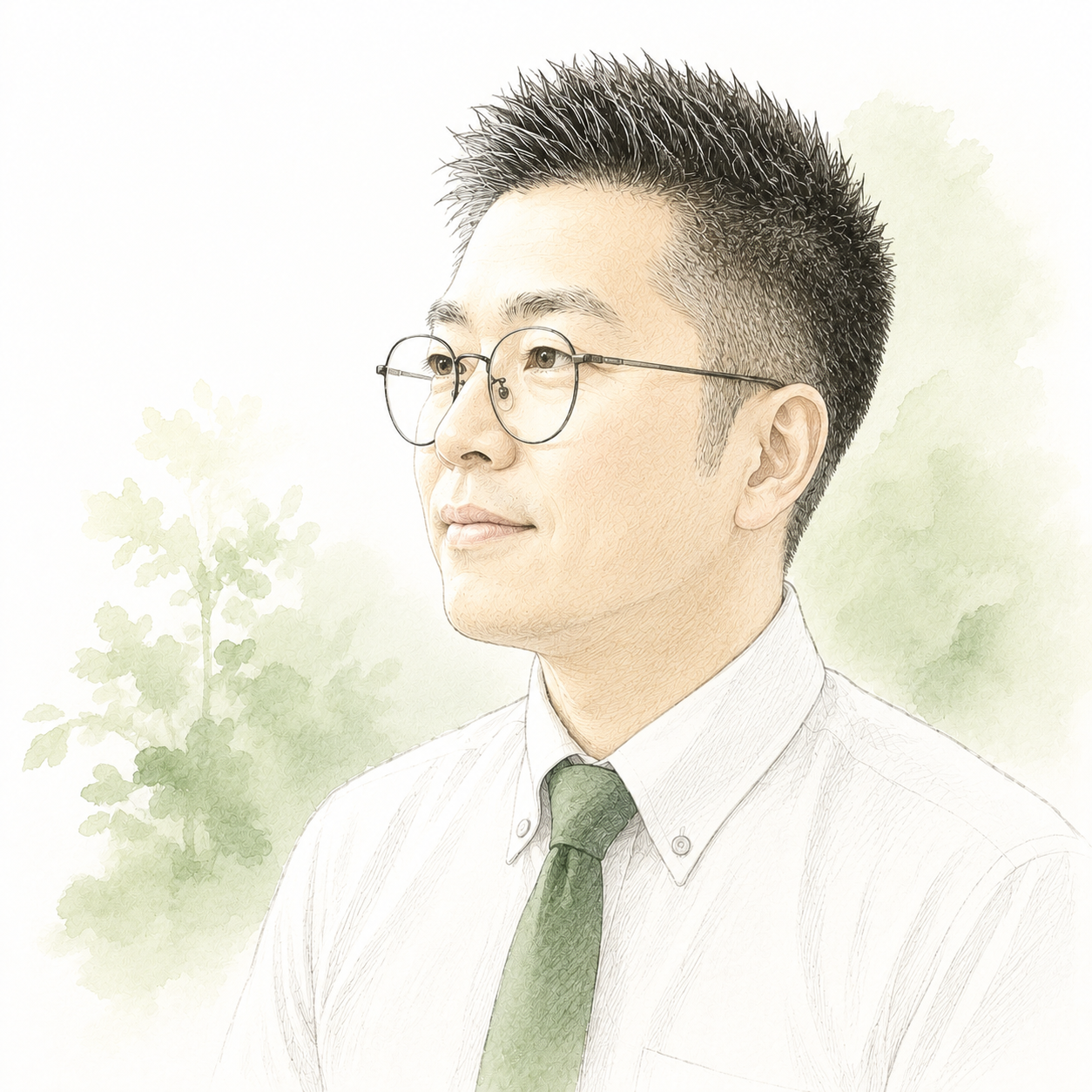 代表司法書士の似顔絵(手書き風イラスト)